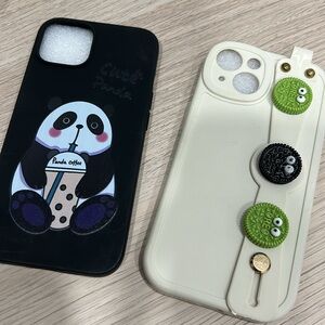Bundle of two Cute panda coffee Oreo iPhone 14 case